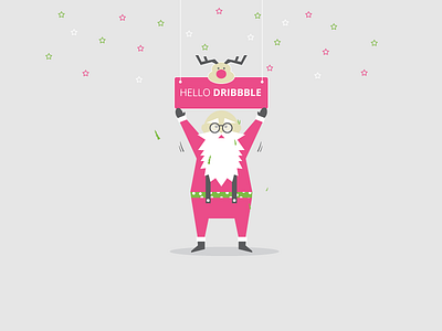 Hello Dribbble Santa icon illustration santa ui