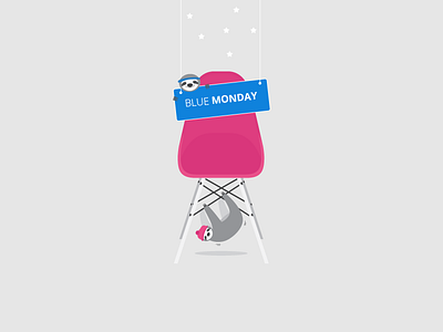 Blue Monday design icon illustration