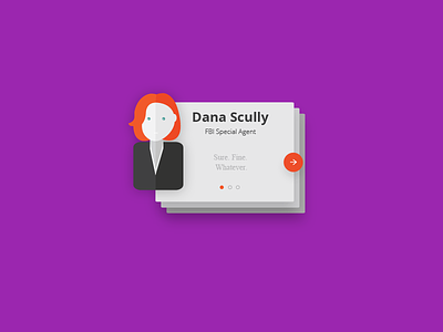 Scully UI card design fbi icon illustration ui x files
