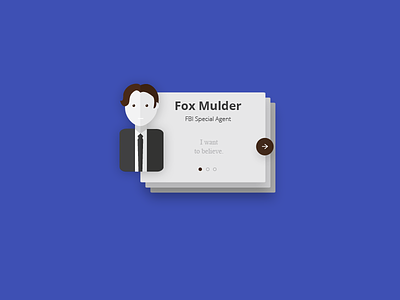 Mulder UI card design fbi icon illustration ui x files