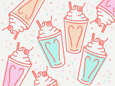 Milkshakes at Pop's cute ice cream icon illustration milkshake riverdale