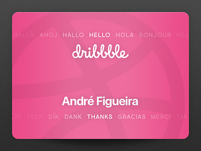Hello, Dribbble card debut hello pink