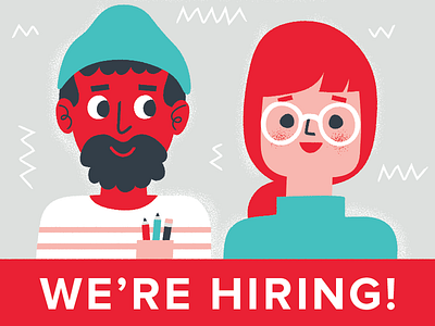 We're Hiring! art director career graphic design hiring illustration job people