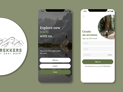 Hiking app - Mobile app design app design graphic design minimal ui