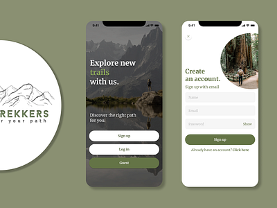 Hiking app - Mobile app design
