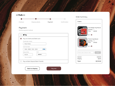 Credit card checkout - Web design