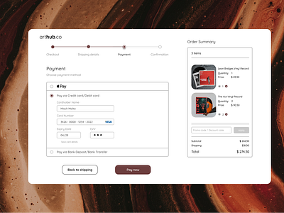 Credit card checkout - Web design