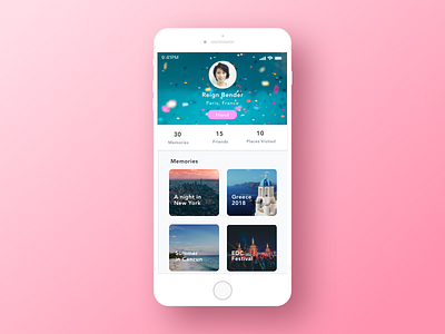 006 User Profile - Daily UI Challenge 006 app dailyui ios memories profile user visual