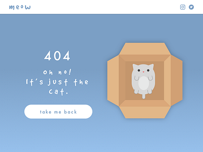 008 404 Page - Daily UI Challenge 008 404 box cardboard cat dailyui web