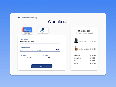 Credit Card Checkout checkout dailyui design shop ui ux