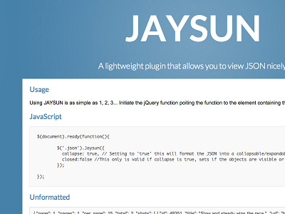 Jaysun code page preview demo page single page