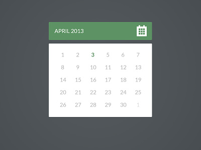Flat Calendar calendar design flat flat design minimalist simple ui ux