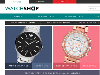 Watchshop Responsive Redesign black dark ecommerce photos redesign watches watchshop website