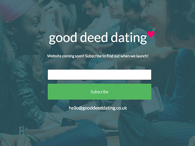 GoodDeedDating Holding dark dating email holding page newsletter