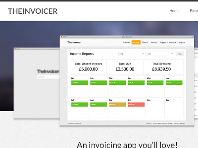 The Invoicer V2 ux web application ui web design