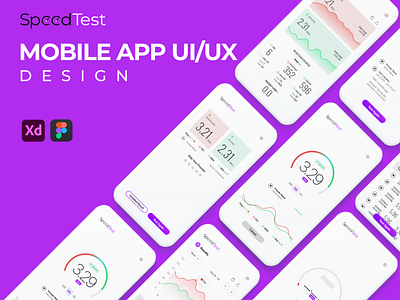 Speed Test Mobile App UI/UX Design adobe xd app ui design figma ui design uiux design ux design