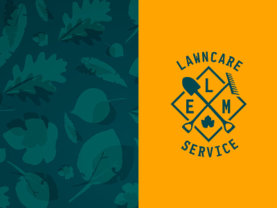 ELM LAWNCARE SERVICE art branding business client design green illustration illustrator landscape design landscaping leafs logo nature pattern pattern design vector