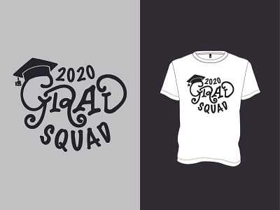 2020 GRAD SQUAD 2020 art business design graduation graduation cap illustration illustrator logo quarantine t shirt typography vector