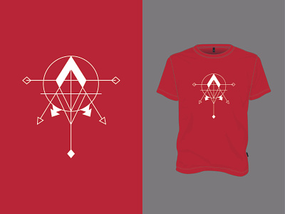 Geometric Dreamcatcher abstract apparel art circle design exploration geometric geometry illustration illustrator lines red shapes t shirt triangle tribal vector