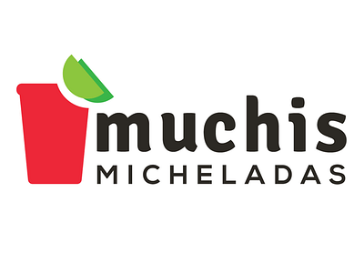 MUCHIS branding business clients cup drinks green lime logo product red