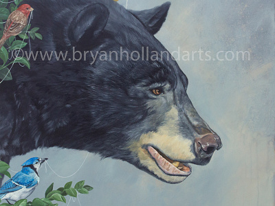 String Theory birds black bear oil painting realism
