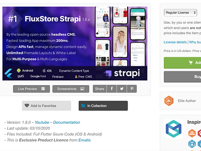 FluxStore Strapi app - Fastest Flutter App + Headless CMS Strapi