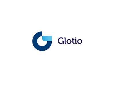 Glotio blue branding g glotio logo logotype typography vector