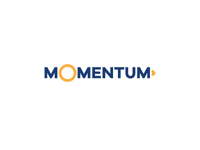 Momentum blue logo logotype moment typography vector