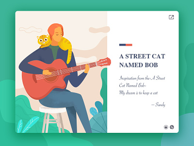 The cat is so cute colors illustrations ui web