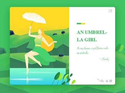 An umbrella girl colors illustrations ui web
