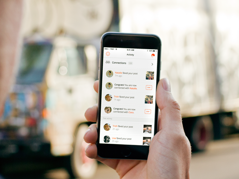 wāv - activity feed ios8 mobile app ios local social network wav