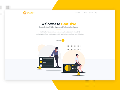 DearHive Landing Page ui webdesign website design