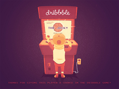Dribbble Arcade arcade debut dribbble first shot game illustration invitation thanks