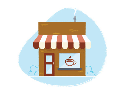 Coffee Shop awning building coffee illustration outside shop