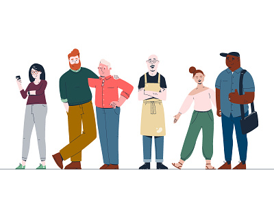 Character Personas baker characters couple family illustration owner personas small-business