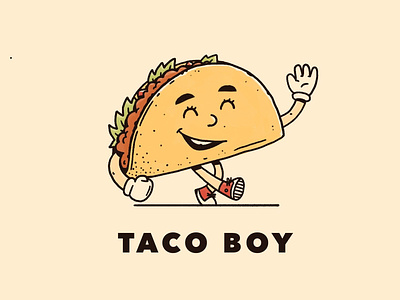 Taco Boy boy character howdy illustration procreate taco walking
