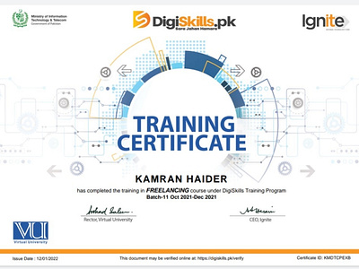 My Official Certifications certificate digiskills freelancing