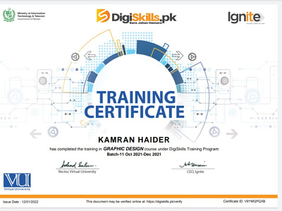 My Training Certification certificate digiskills freelancing