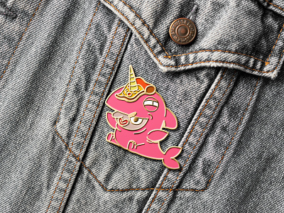 Shark Unicorn Pin 2d artwork character character design design fantasy illustration photo pin product shark unicorn