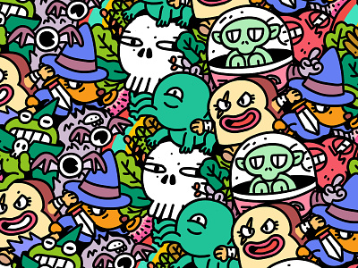Pattern Monster Fantasy Club 2d character characterdesign goodies illustration monsters pattern photoshop