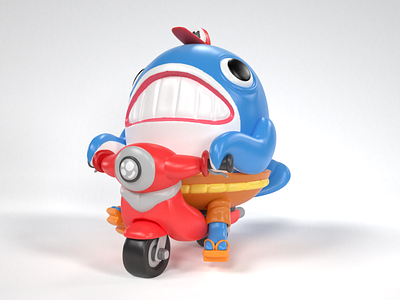 Whale delivery Toy 3d 3dart 3dartist blender character characterdesign cinema4d illustration