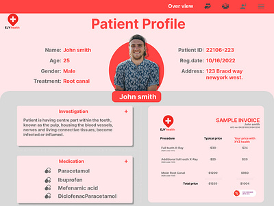 Patient profile branding health typography ui ui des
