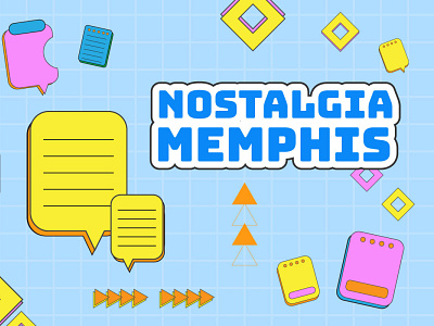 Memphis style nostalgic 90 shape