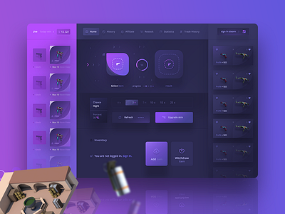 Pimper Сsgo website counter strike csgo dashboard material design pimper purple roulette ui ux