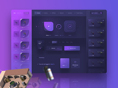Pimper Сsgo website counter strike csgo dashboard material design pimper purple roulette ui ux