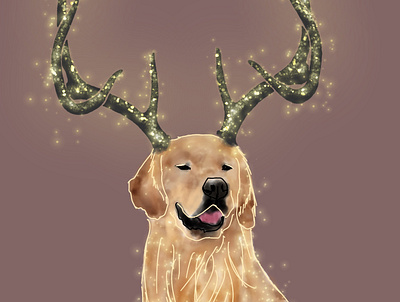 Golden Retriever Deer deer golden retriever reindeer stag