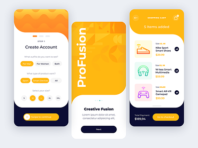 Profusion- Smart App app creative design flat illustration ios materialdesign online shopping vector wireless