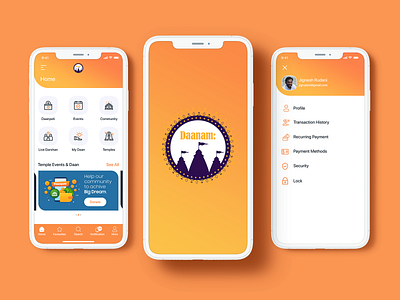 Daanam Mobile app 2020 trend design activities android app ayodhya creative design event mobile ui online payment religion shree ram temple splash temples