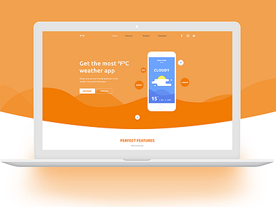 FC Weather App - Web illustration.design iphone mac book mobile orange ui ux vector weather app web