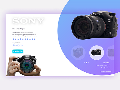 Sony Camera UI app camera grid layout marketing mockup sony ui ux web